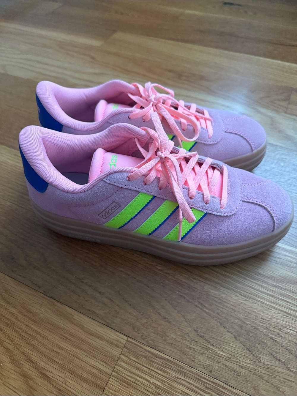 adidas Pink & Neon Green Women's Sneakers - Picture 5 of 7